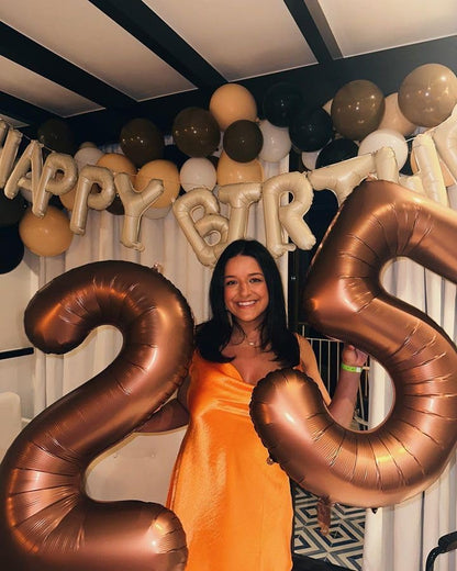Number 50 Balloon - Dark Brown 40 Inch | 50th Birthday Decorations for Men & Women
