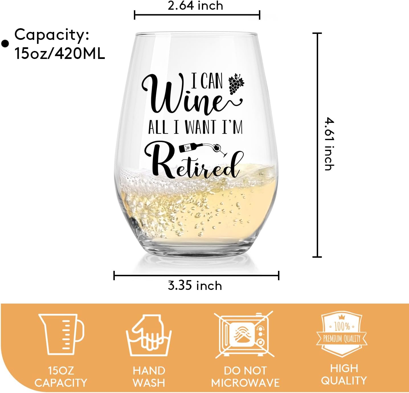 Retirement Gifts for Women Men, Funny Retirement Wine Glass and Wine Bag Set, Best Retired Gifts for Friends Cowkers Doctors Nurses Teachers Boss-PAIRS WELL WITH RETIREMENT (Retired-Beige)