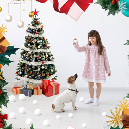 Skiennix 50 PCS Fake Snowballs Set - Realistic Indoor Christmas Snowball Fight Toys | Multicolor