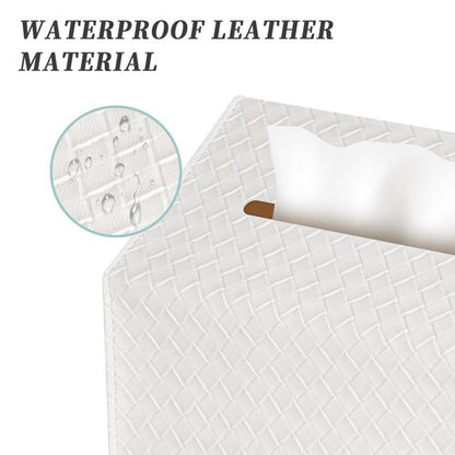 NiHome PU Leather Tissue Box Cover for Kleenex Hand Towels, Versatile Design for Countertops and Towel Racks, Leather Enhances Home Decor, Easy to Use with Exquisite Edging Craftsmanship