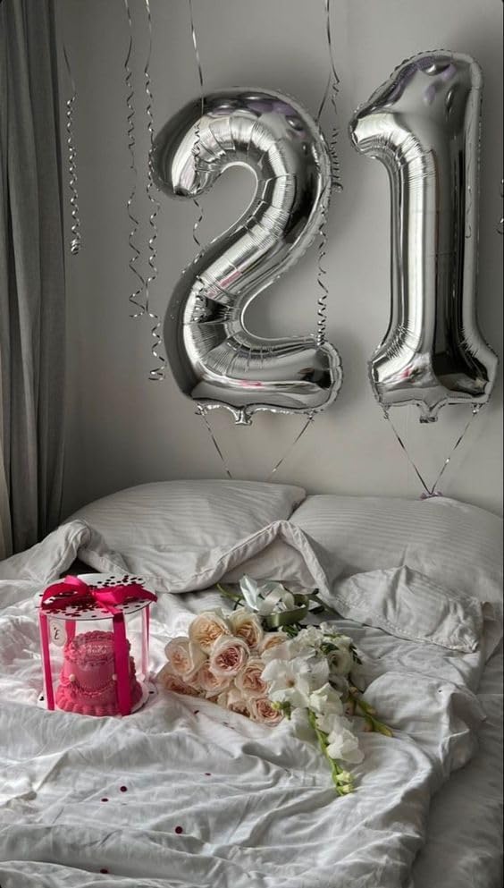 Silver Number 1 Balloon - 40 Inch Shiny Silver Birthday Decoration for Baby Boy/Girl