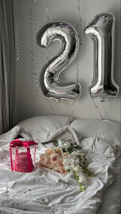 Silver Number 1 Balloon - 40 Inch Shiny Silver Birthday Decoration for Baby Boy/Girl