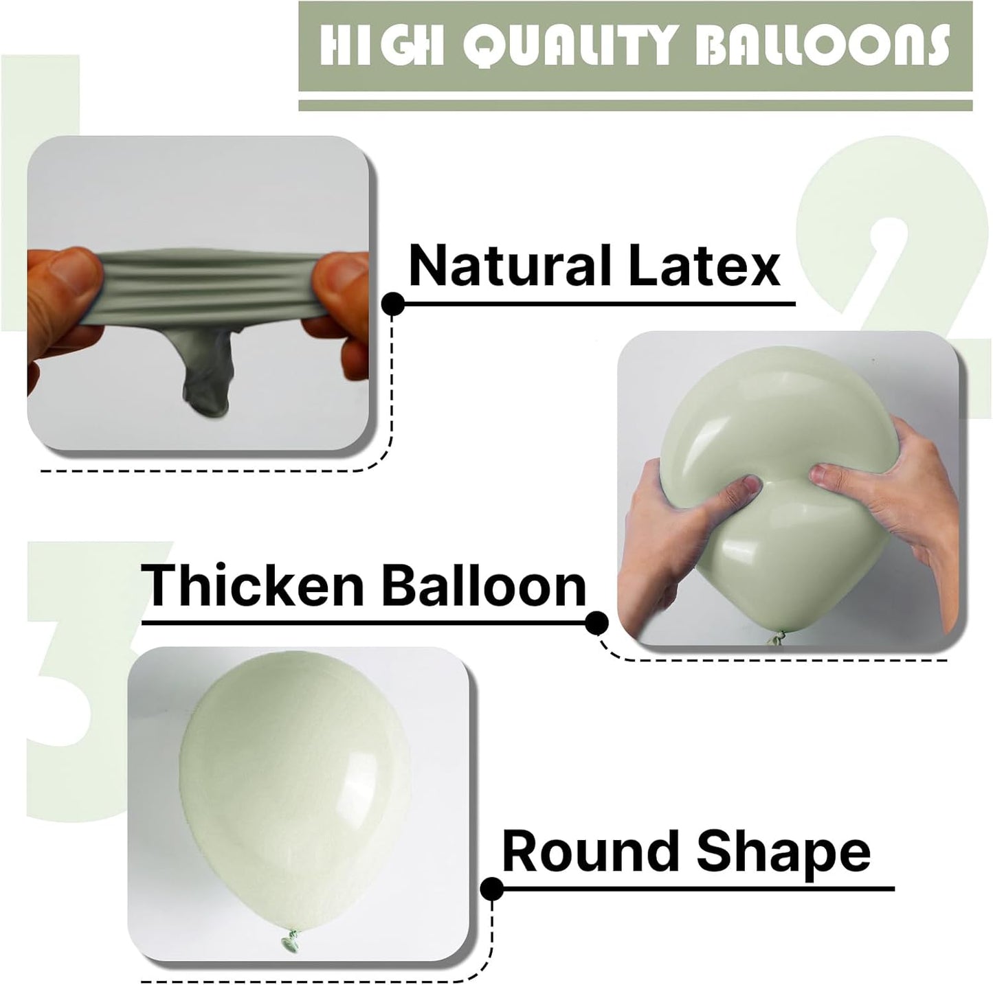 PartyWoo Sage Green Balloon Arch Kit - 152pcs in Various Sizes for Wedding & Birthday Decor | Boho Jungle Theme