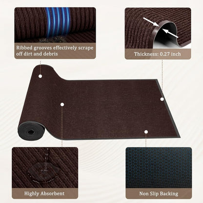 Traffic Guard | Heavy-Duty Commercial Grade Door Mat - Non-Slip Rubber Backing, 3' x 4', Brown