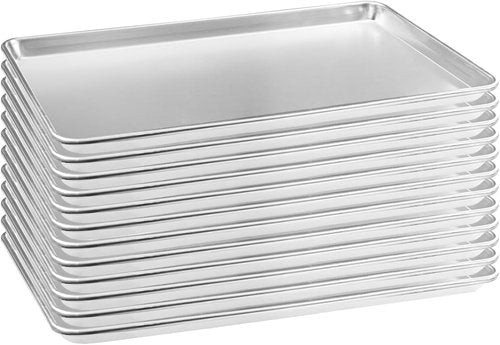 HARDURA Aluminum Baking Sheet Pan - 18”L x 13”W x 1”H | 12-Pack Cookie Sheets for Oven Use