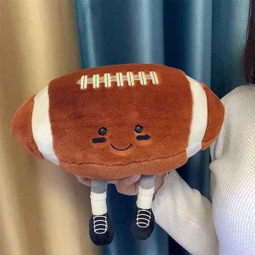 12" Cute Football Plush Toys Soft Stuffed Sport Throw Pillow Plush Ball Gift for Kids Birthday and Christmas Decoration (Rugby)