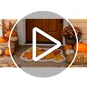 Fall Pumpkin Maple Leaf Bathroom Rug 31x20 Inches - Yellow Brown Variation