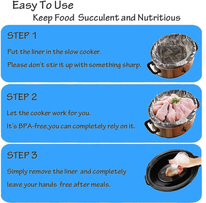 Skiennix Slow Cooker Liners - Disposable Cooking Bags for 1QT to 3QT Pots - 16 Count