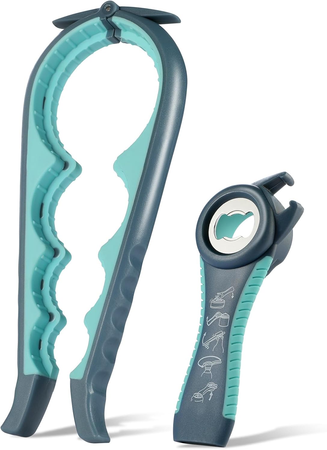 Skiennix 5-in-1 Jar Opener | Ergonomic Non-Slip Kitchen Tool for Seniors & Arthritis - Blue