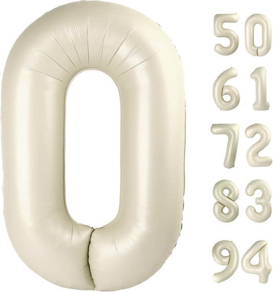 Regine Switzerland Cream Number Balloon - 40 Inch Birthday Decoration - Perfect for Celebrations