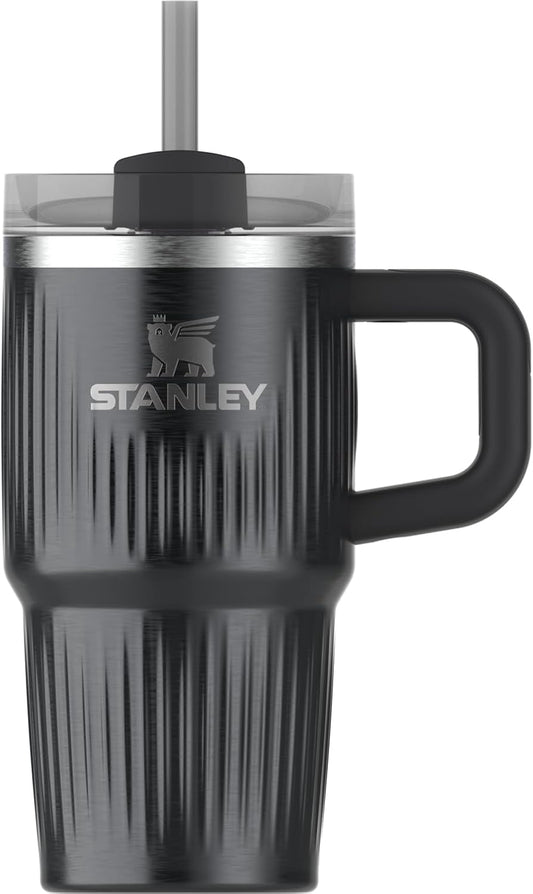 STANLEY Quencher H2.0 Tumbler - 20 oz Insulated Stainless Steel with Handle & Straw | Fluted Black