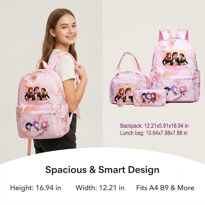 3 in 1 Cartoon Pattern Large-Capacity Backpack Set for Kids
