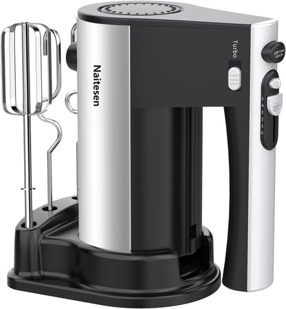 Skiennix 600W Electric Hand Mixer - Powerful 10-Speed Kitchen Mixer with Turbo | Lightweight, Includes Beaters & Dough Hooks