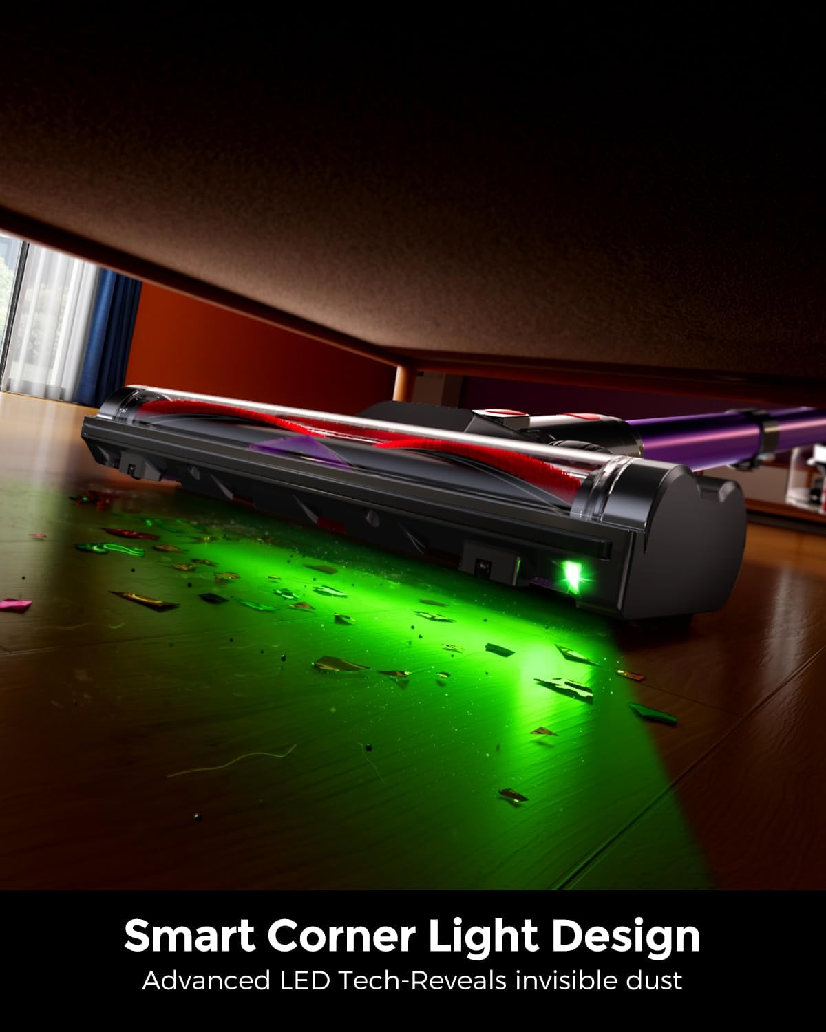 Skiennix Cordless Vacuum Cleaner - 500W, 45KPA Suction, 50Mins Runtime, LED Light, Lightweight for Pet Hair & Hard Floors
