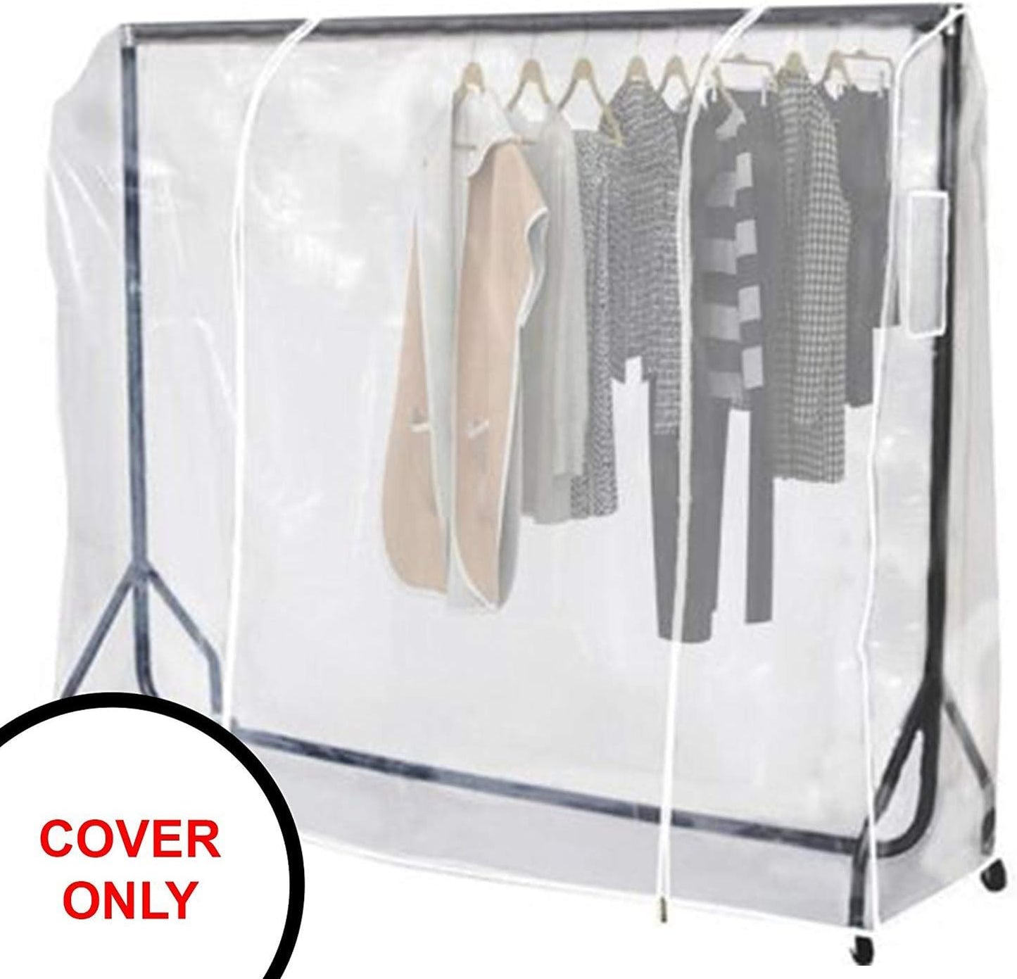 Ruibo Clear Garment Rack Cover - Dustproof & Waterproof Clothing Protector | 71x20x60 Inch