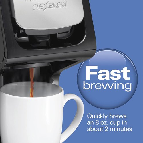 Hamilton Beach FlexBrew Coffee Maker - Versatile Single Serve Machine for Pods & Grounds | Black