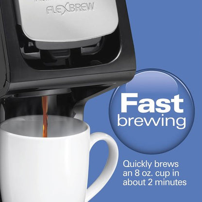 Hamilton Beach FlexBrew Coffee Maker - Versatile Single Serve Machine for Pods & Grounds | Black