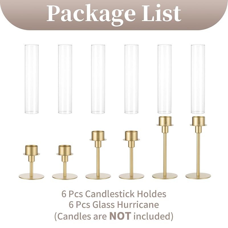 Sziqiqi Hurricane Candle Holders – Gold Tiered 3-Piece Set, Variation 6
