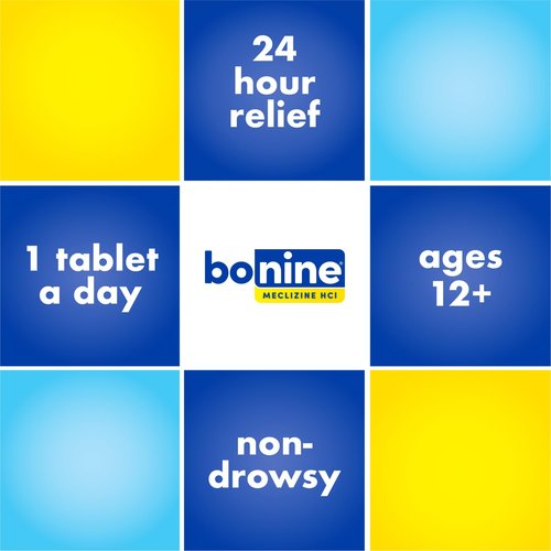Bonine Non-Drowsy for Motion Sickness Relief, Sea Sickness, Car Sickness, Nausea, & Vomiting - Meclizine HCI 25mg, Travel-Sized - 16ct Raspberry Chewable Tablets (Packaging May Vary)