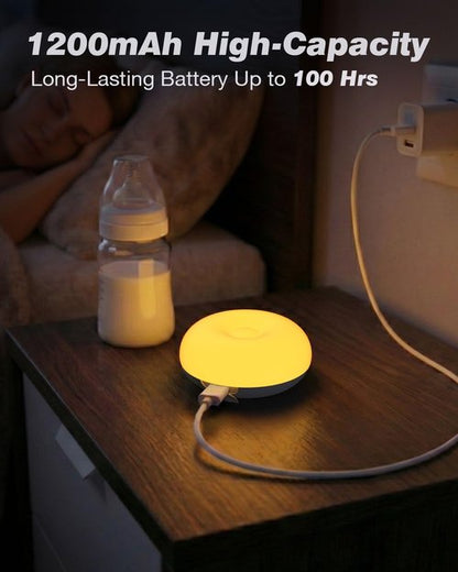 Geecent Baby Night Light, 0 Blue-Light Nursery Egg Light for Breastfeeding, Flip Design, Soft BPA Free, 3 Colors & Dimming, Rechargeable Portable Touch Nightlight for Kids Toddler
