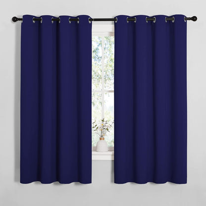 NICETOWN Blackout Curtains - All Season Thermal Insulated Grommet Drapes for Kids' Room | Royal Blue, 55 x 68 Inches