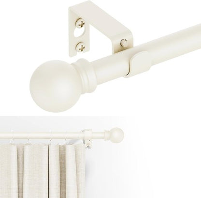 GXOACKJ Decorative Curtain Rods - Heavy Duty Metal, Ivory White, 28-78 Inch with Brackets