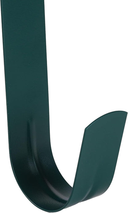 Sattiyrch 15" Wreath Hanger - Sturdy Steel Over The Door Hook for Front Door Decor (Green, 2-Pack)