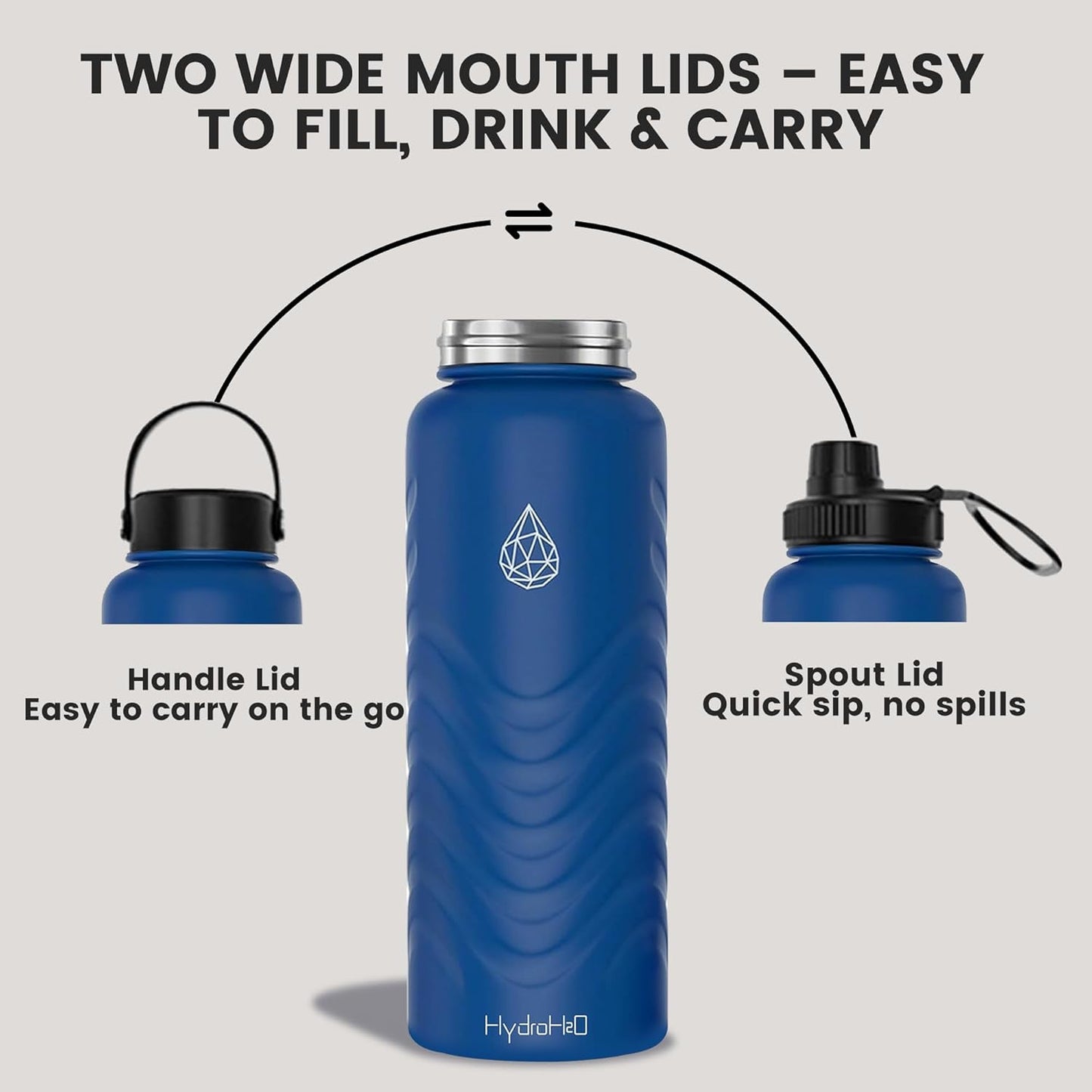 Skiennix 24oz Stainless Steel Insulated Water Bottle - 48H Cold & 24H Hot, Leak-Proof, BPA-Free | Blue