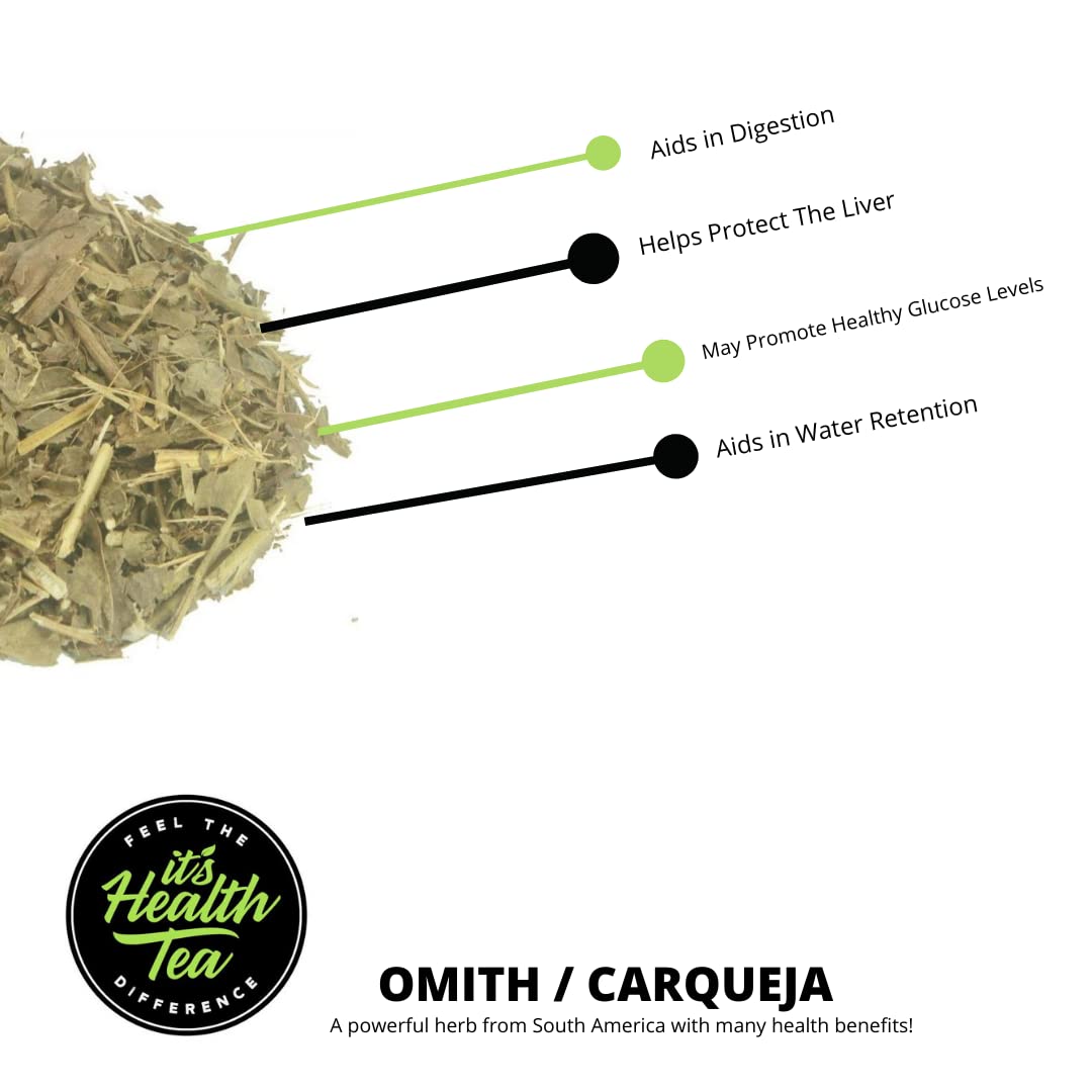 Omith Tea (Carqueja) (Super Herb Tea) - Loose Leaf with 30 Filtered Tea Bags - Baccharis Trimera