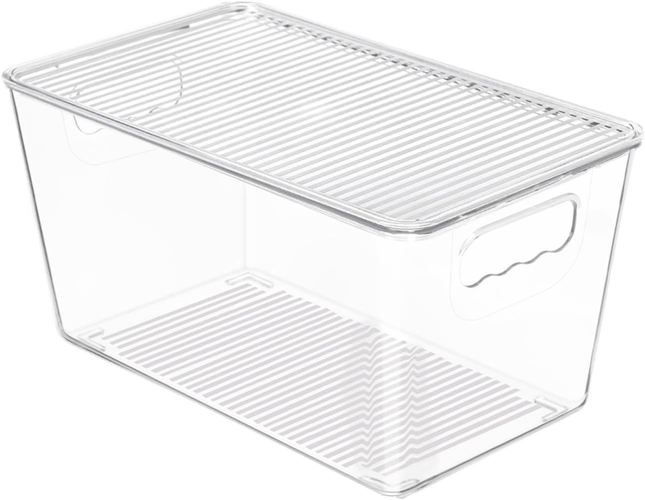 Vtopmart Clear Stackable Storage Bins - Medium Plastic Containers with Lids for Kitchen & Pantry Organization