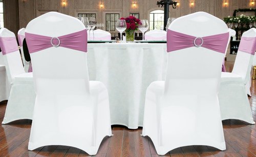 MDS Premium Stretch Chair Sashes - Pack of 25 Elastic Covers with Buckle Slider | Dusty Pink for Weddings & Events