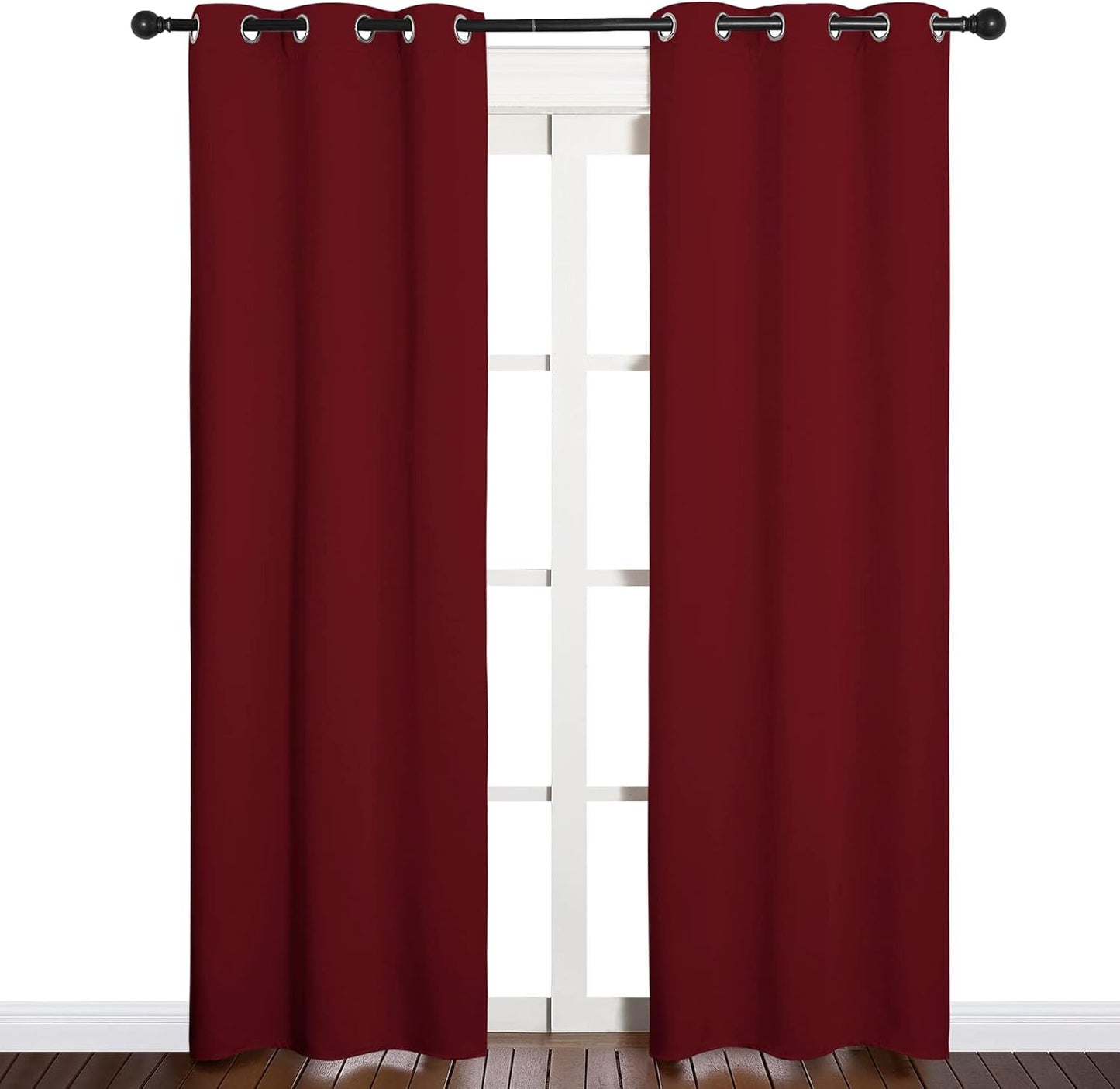 NICETOWN Blackout Curtains - Thermal Insulated Burgundy Drapes for Christmas | 34 x 84-Inch Pair