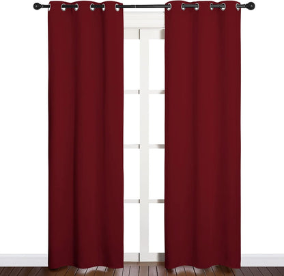 NICETOWN Blackout Curtains - Thermal Insulated Burgundy Drapes for Christmas | 34 x 84-Inch Pair