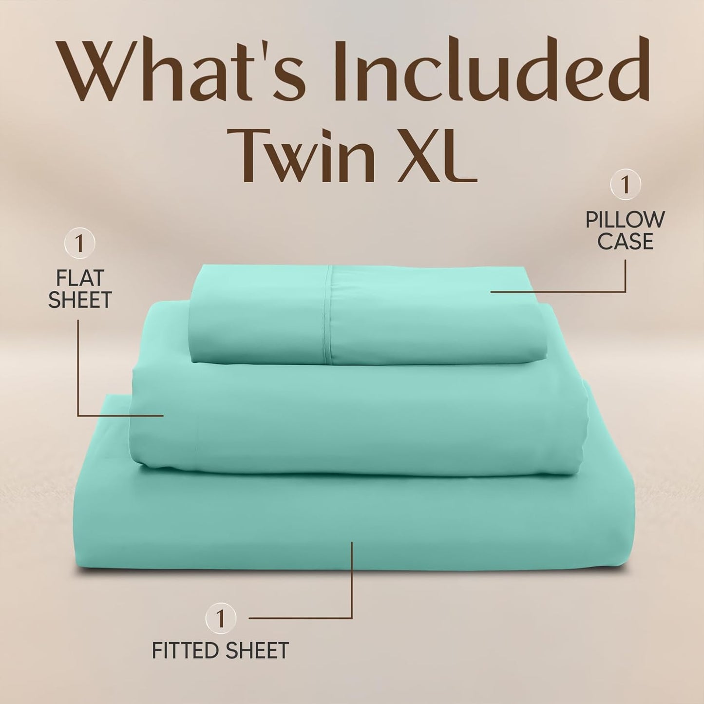 Utopia Bedding Twin XL Sheet Set - Soft & Breathable Microfiber, 3-Piece in Spa Blue