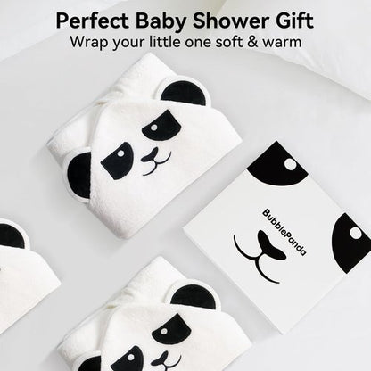 BubblePanda Hooded Baby Towels - Super Soft Bamboo Bath Towels for Newborns | 30 x 30 Inch