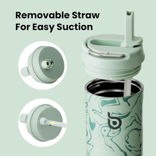 BOTTLE BOTTLE Insulated 24oz Water Bottle - Straw Lid & Handle | Stainless Steel, Leak-Proof, BPA-Free
