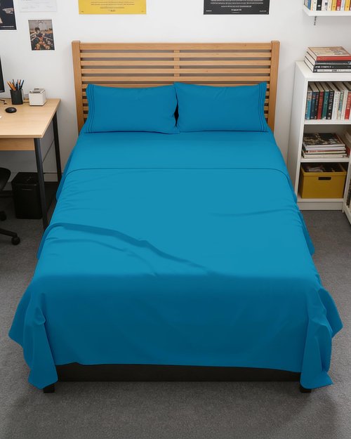 Full XL Bed Sheet - 4 Piece Full XL Bed Sheets Set - Soft, Breathable & Cooling - Hotel Luxury Bedding for Women, Men, Kids, Teens, Boys & Girls - Deep Pockets, Comfy, Fade & Wrinkle Free - Denim Blue