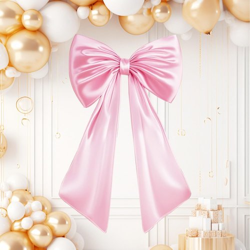 Large Pink Bow Decor - Birthday Party Backdrop & Wall Decorations | Perfect for Weddings & Showers