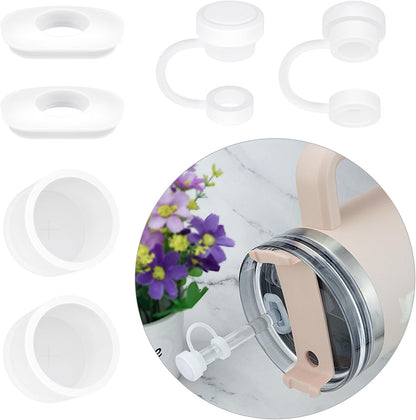 Stanley Cup Straw Cover Spill Stopper Set - 2 Silicone Caps & 4 Leak-Proof Stoppers | Fits 30 oz & 40 oz Tumblers