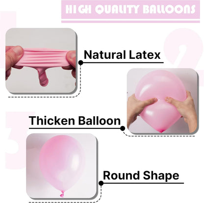 PartyWoo Light Pink Balloon Arch Kit - 140pcs in Various Sizes for Baby Showers & Birthdays | Pastel Pink Decor