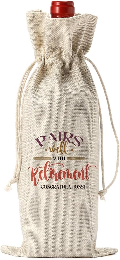 Funny Retirement Wine Bag Happy Retirement Gifts for Woman Men Pairs Well With Retired Gift for Women Leaving Gifts for Best Friends Coworkers Boss Nurse Teachers
