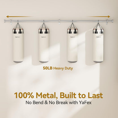 YaFex Curtain Rods - Heavy Duty 1-Inch Adjustable Window Treatment Rods | 32-84 Inch, Silver Finish
