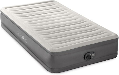 Intex TruAire Luxury Air Mattress - Fiber-Tech Construction with Built-in Electric Pump | Multizone Support