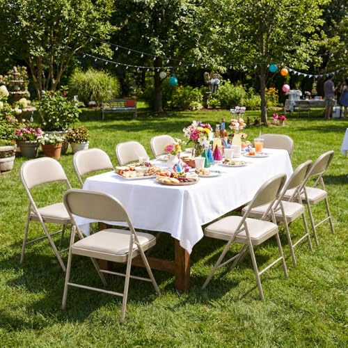 Foldable Padded Outdoor Dining Chairs Set of 4 - Khaki