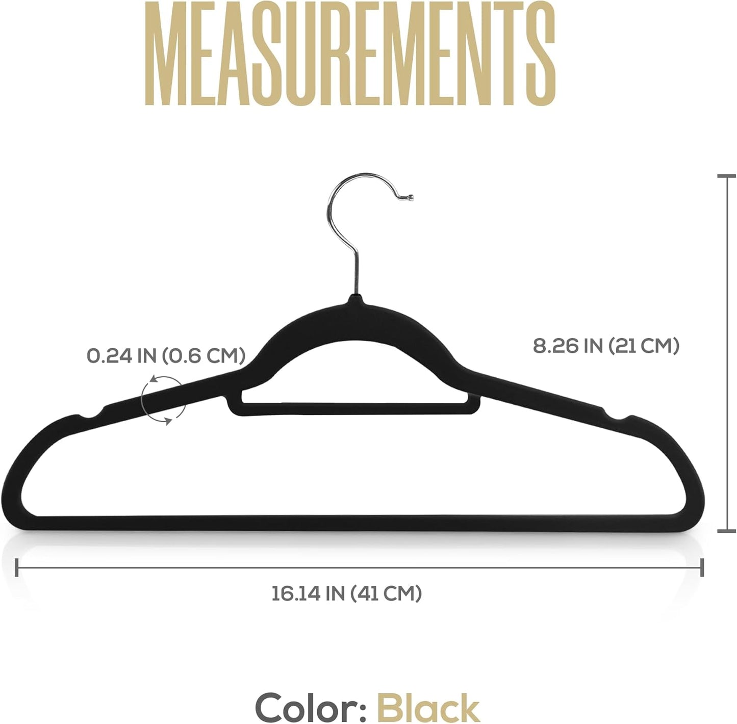 Utopia Home Velvet Hangers - 100 Pack Premium Non-Slip Slim Clothes & Coat Hangers | Heavy Duty, Black