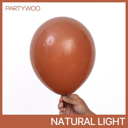 PartyWoo Dark Brown Balloon Arch Kit - 127pcs in Various Sizes for Jungle Safari & Fall Parties