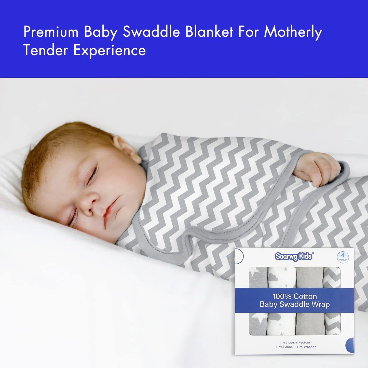 Organic Baby Swaddle Sleep Sacks, 4-Pack Swaddles for Newborns Baby Essentials, Infant 0-3 Months, 100% Cotton Soft & Snug Adjustable Wrap Nursery Swaddling Blankets Improves Sleep