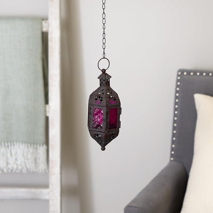 Zings & Thingz Cutout Moroccan Hanging Lantern - Elegant Black Design for Unique Home Decor