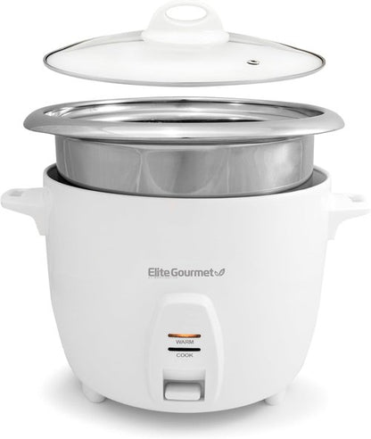 Elite Gourmet Electric Rice Cooker - 20 Cups Cooked Capacity | Stainless Steel Inner Pot & Keep Warm Feature