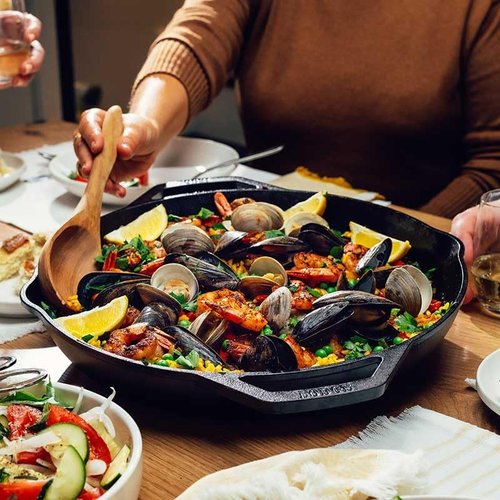 Lodge Chef Collection 14" Skillet - Premium Cast Iron Cookware for Perfectly Seared Meals